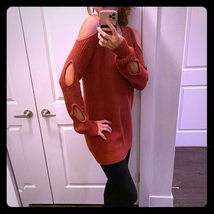 Skies Are Blue Cold Shoulder Sweater